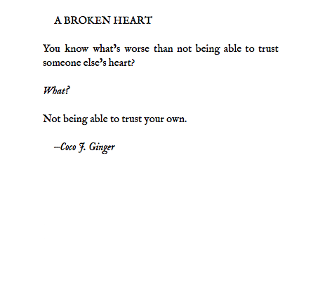 A BROKEN HEART BY COCO J GINGER